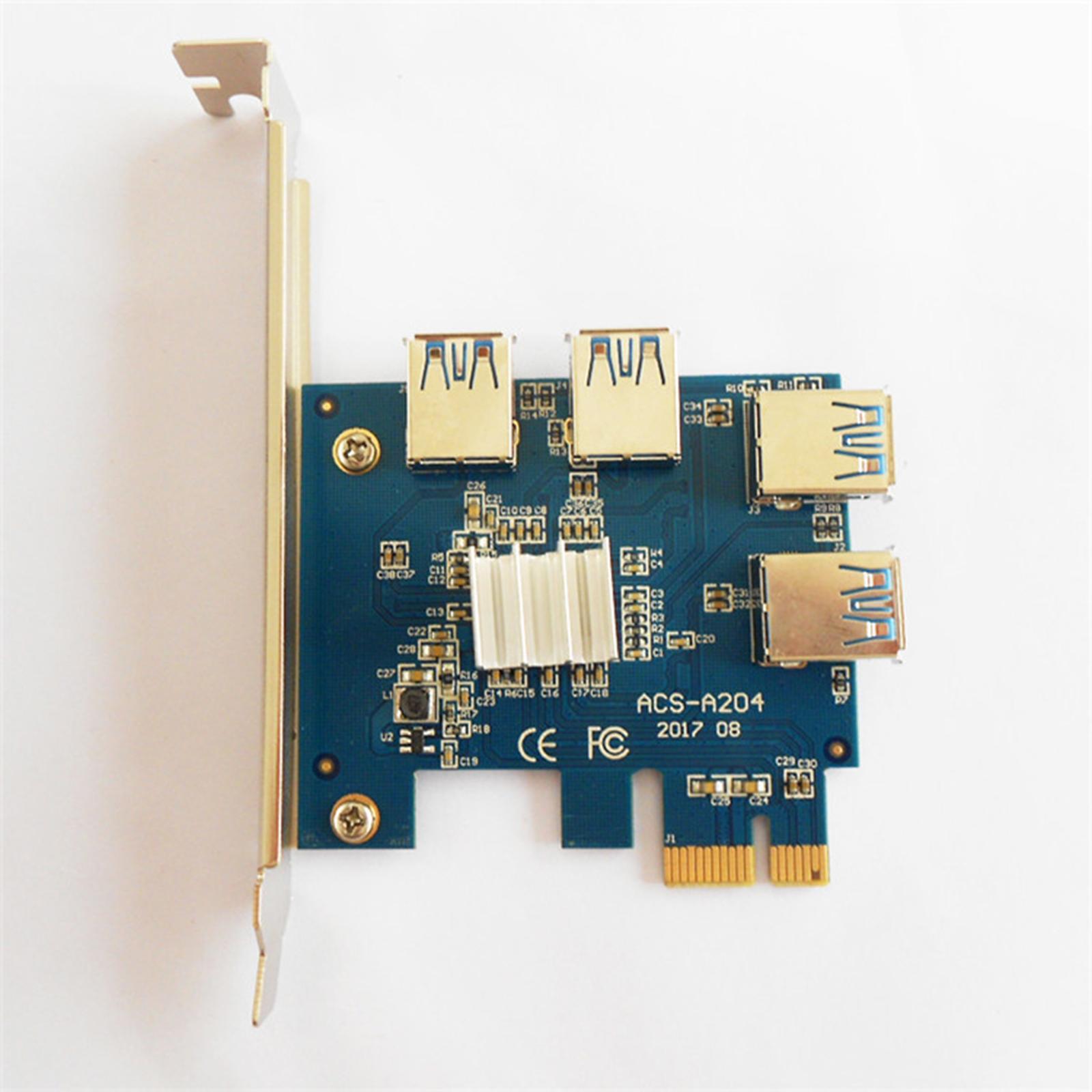 PCI-E 1 to 4  Slot 1x to 16x USB 3.0 Extender  Expansion