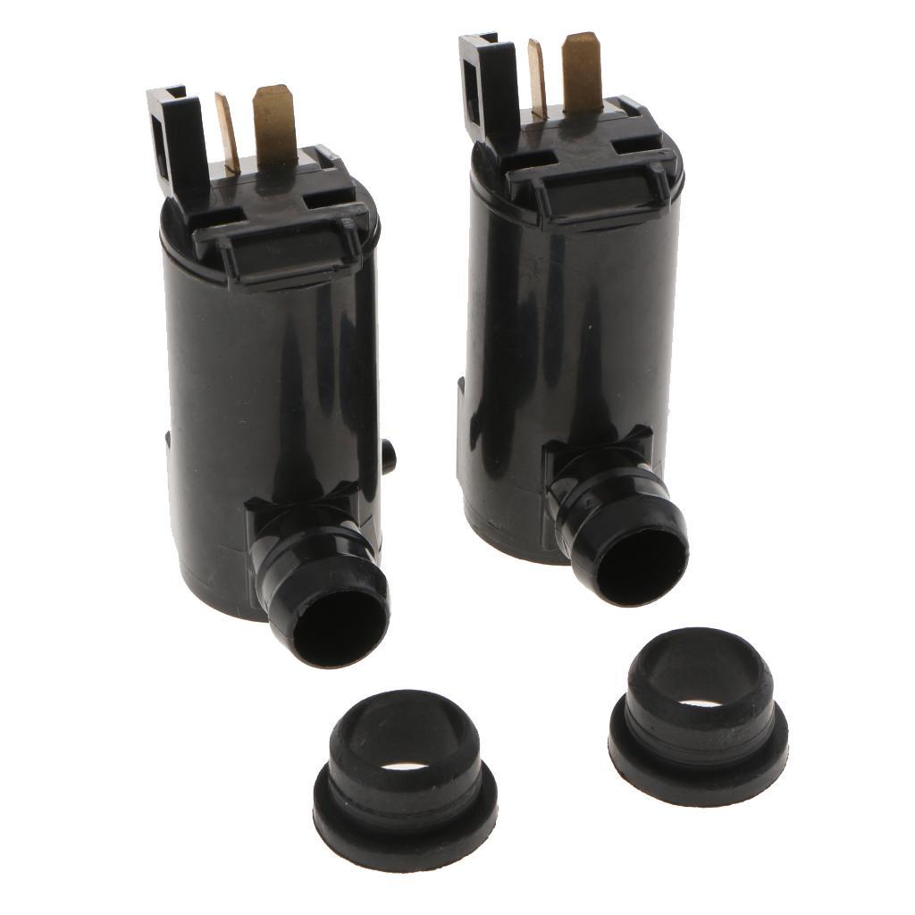 2 Pcs Universal 12V Car Vehicles Windshield Washer Pump Nozzle