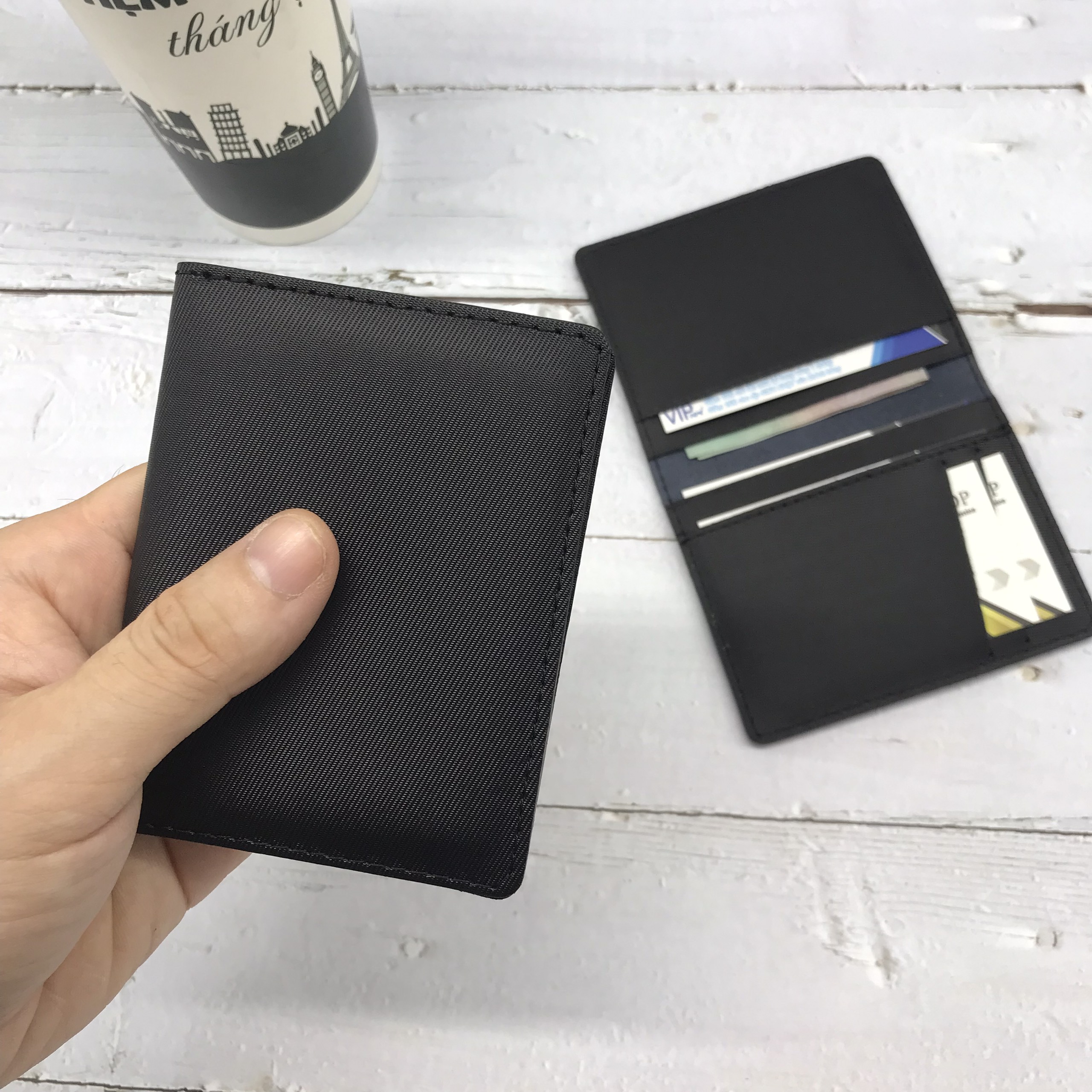Bóp ví mini đựng thẻ ATM namecard da bò cao cấp VS22