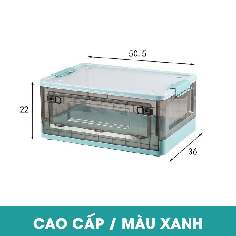 Hộp Đựng Đồ Lớn Bằng Nhựa Trong Suốt, Có Nắp &amp; Bánh Xe Cao Cấp Giúp Đựng Đồ Chơi, Quần Áo, Để Sau Xe OTO