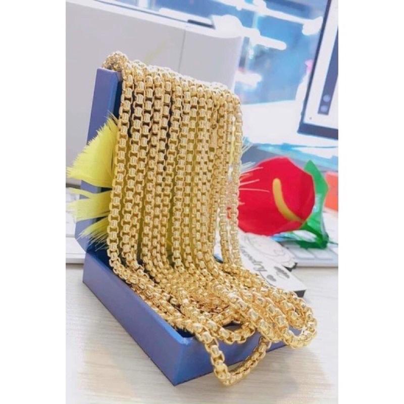 Set bộ Lắc tay và dây chuyền công nam nữ 6ly mạ vàng 18k siêu đẹp