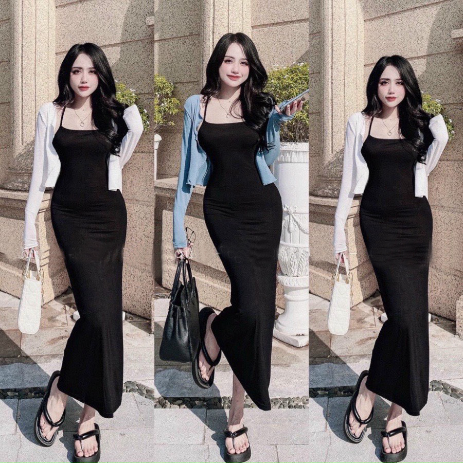 Áo sơ mi croptop nữ, áo khoát ngoài phối váy đầm