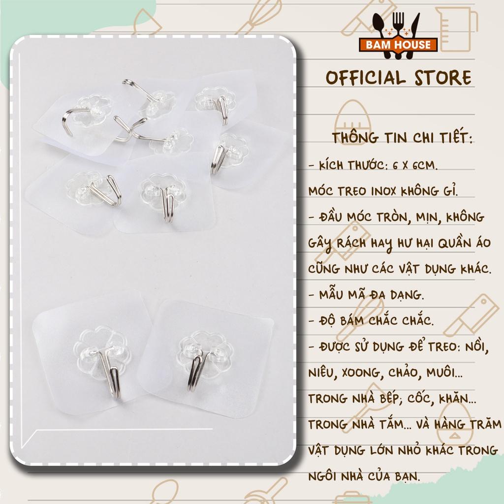 Set 10 móc treo dán tường Bam House cường lực trong suốt cao cấp TS02 – BamBam Store