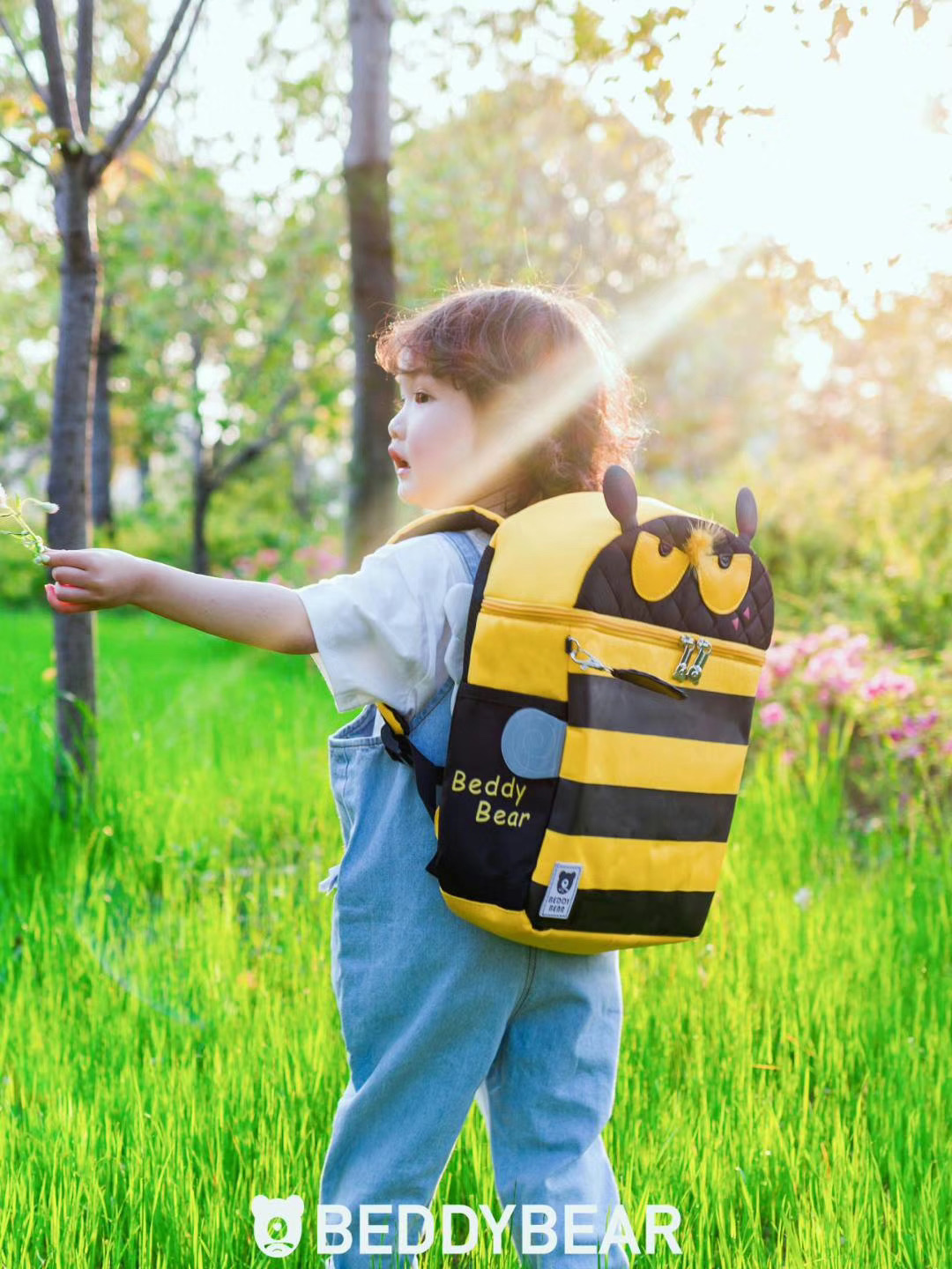 Balo Cho Bé 4 tuổi Beddybear dòng Cute Bag dành cho Bé Học Mầm non Mẫu giáo - họa tiết Ong Vàng Chống gù lưng - sản phẩm chính hãng bảo hành 2 năm