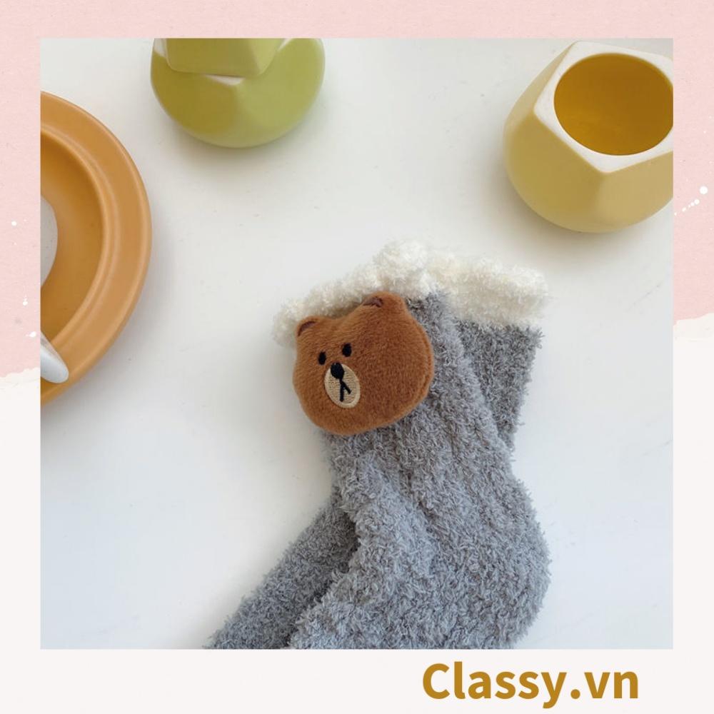 Classy Tất bông cổ cao, vớ bông cổ cao siêu giữ ấm, họa tiết ngộ nghĩnh G1428