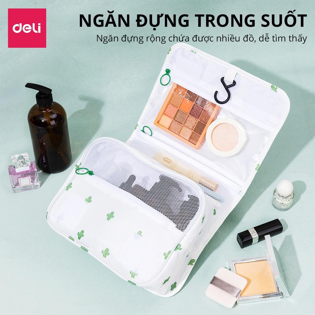 Túi Đựng Mỹ Phẩm Du Lịch Có Móc Treo Nhiều Ngăn Tiện Lợi Deli - Túi Đựng Đồ Cá Nhân Đồ Trang Điểm Đa Năng Chống Thấm Nước - VS640