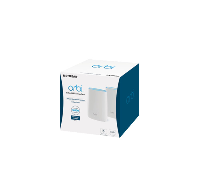 Bộ Thiết Bị Phát Sóng Wifi Router NETGEAR Orbi RBK50 (Bao gồm Orbi Router RBR50 và Orbi Satellite RBS50) Chuẩn AC3000 Tri-band WiFi System - Hàng Chính Hãng