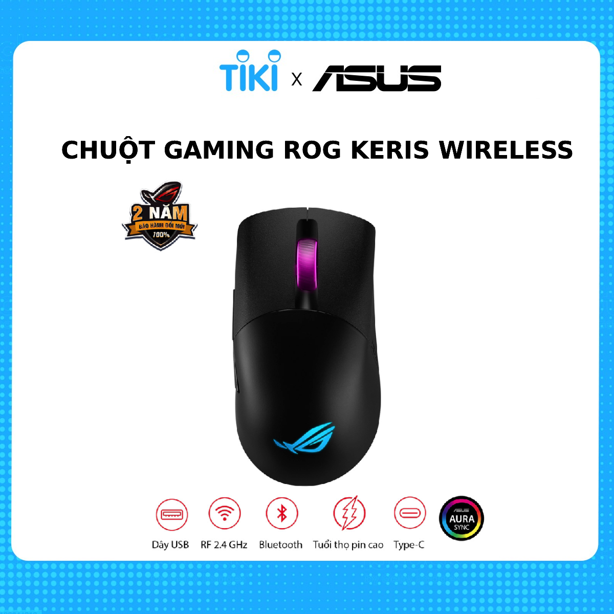 Chuột Gaming Asus ROG Keris Wireless Bluetooth - Hàng Chính Hãng