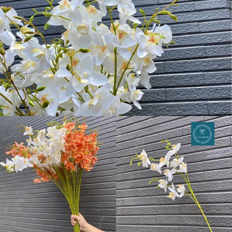 Hoa giả - Cành lan hoàng thảo 80cm trang trí không gian tươi mát sang trọng,hoa cô dâu,hoa lụa cao cấp