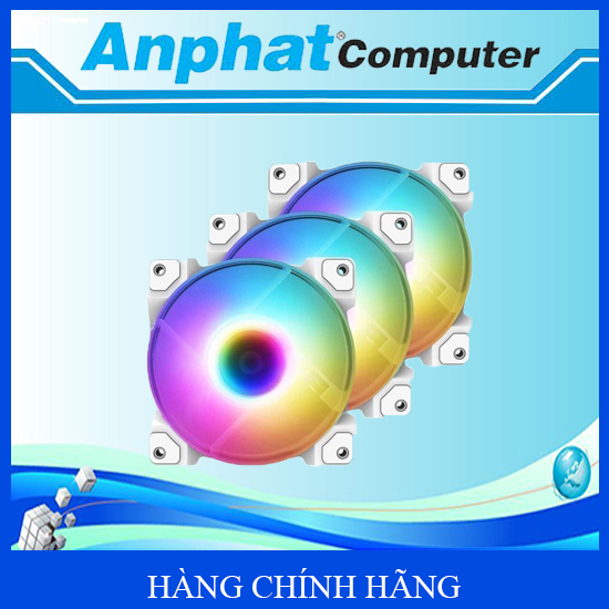 Bộ Fan Case ID-COOLING DF-12025-ARGB TRIO SNOW - Hàng Chính Hãng