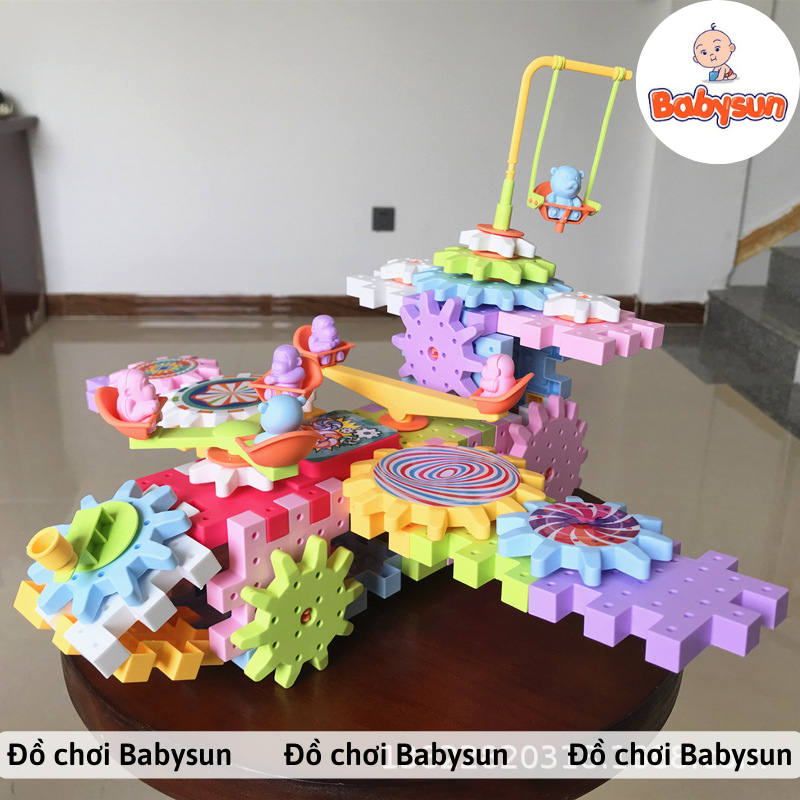 Đồ chơi xếp hình chuyển động sáng tạo phát triển trí tuệ cho bé- ghép hình bánh răng 83 chi tiêt