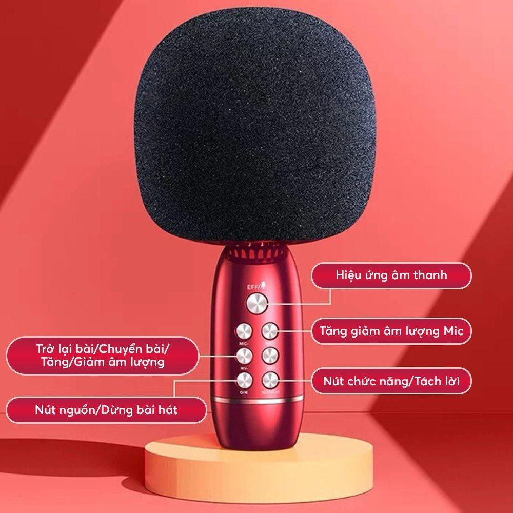 Micro karaoke bluetooth không dây kiêm loa nghe nhạc mini hát kara cao cấp dành cho điện thoại YS09 siêu tiện lợi