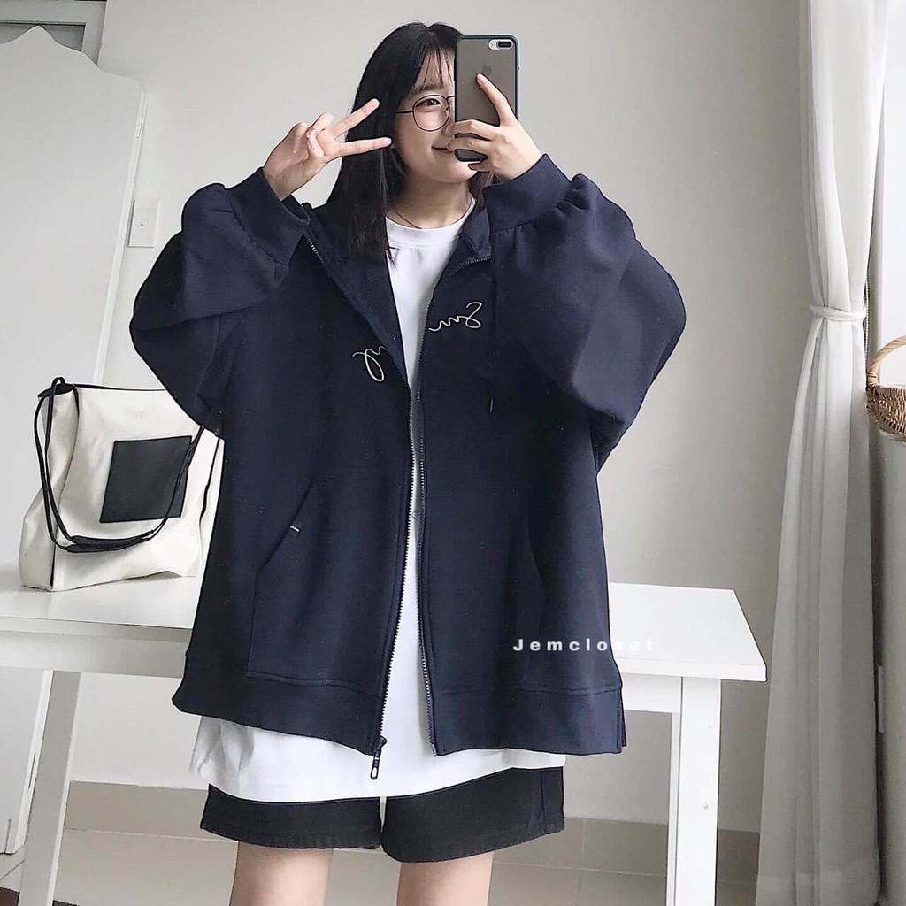 Áo Khoác Nỉ Chữ Someday, Freesize Unisex Màu Xanh Than