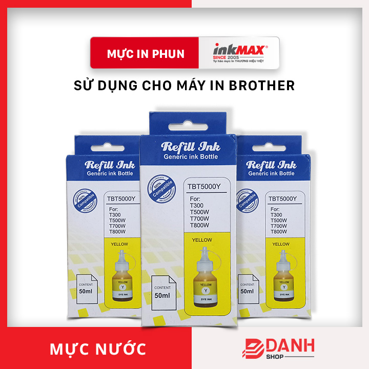 Bộ 4 màu - Mực nước inkMAX / Mực màu inkMAX dùng cho máy in phun Brother T300, T310,T500, T510W, T700, T710W, T810W, T910W, T4000, T4500DW