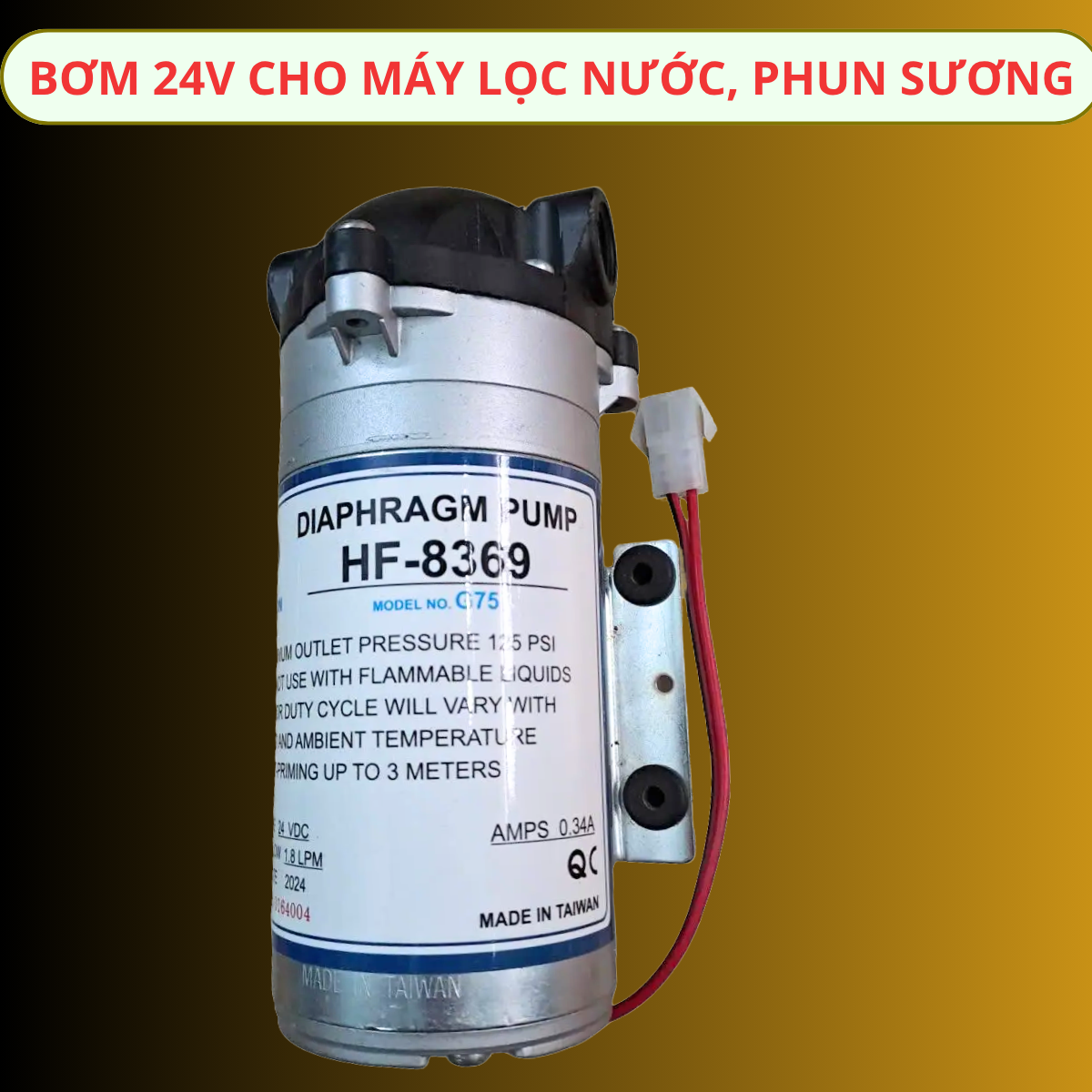BƠM 24V Dùng cho máy lọc nước, máy phun sương - HÀNG CHẤT LƯỢNG, BẢO HÀNH ĐẦY ĐỦ maybom nuoc