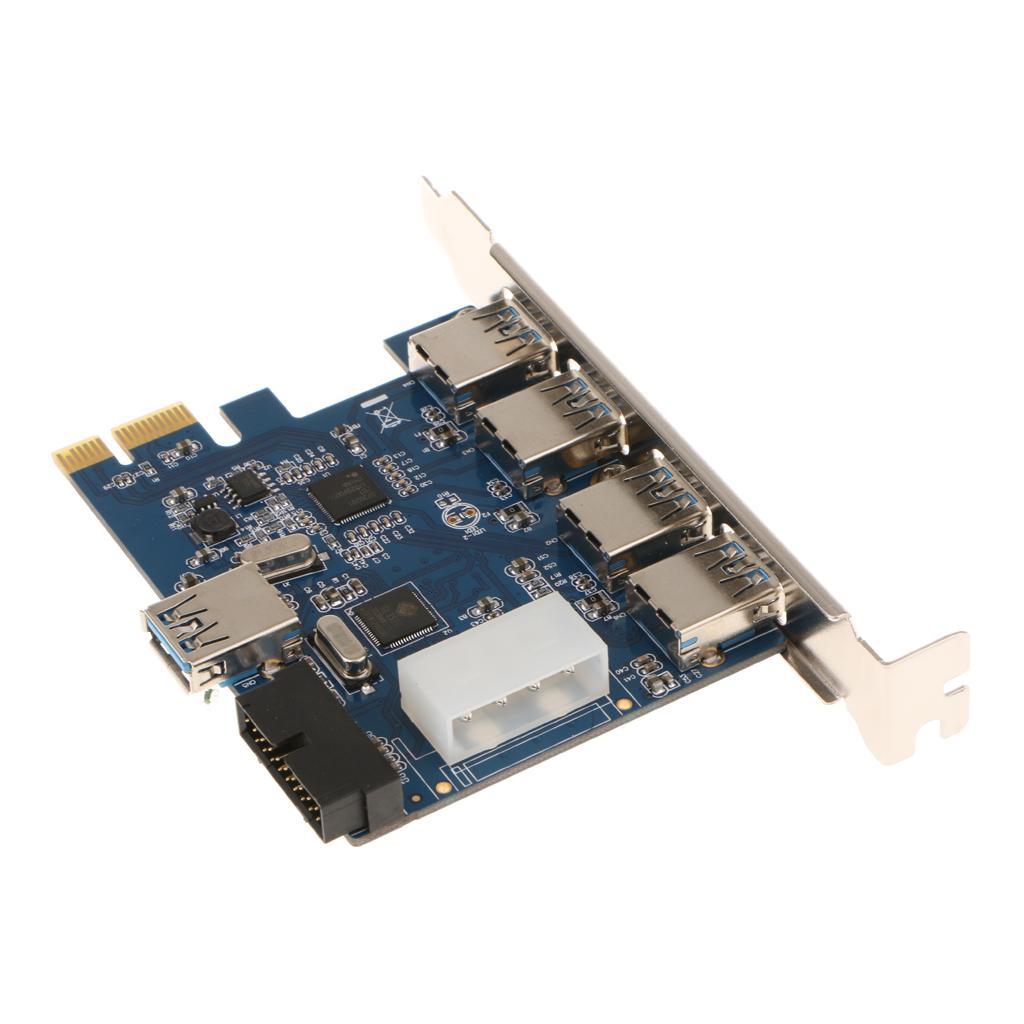 4Port SuperSpeed USB3.0 PCI-Express Desktop PC Connector Card Built in 19pin