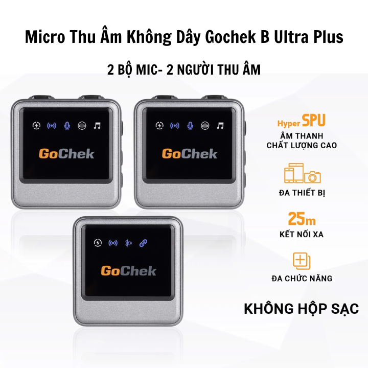 Micro thu âm không dây Sothing Gochek B Ultra Plus, thiết bị thu âm chuyên nghiệp, tích hợp sử dụng đa thiết bị, đa chức năng- Hàng chính hãng