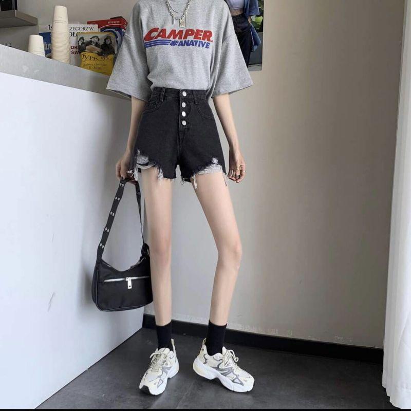 Quần Sort Xám Đen Lưng Cao 3Cúc Bigsize siu xinh