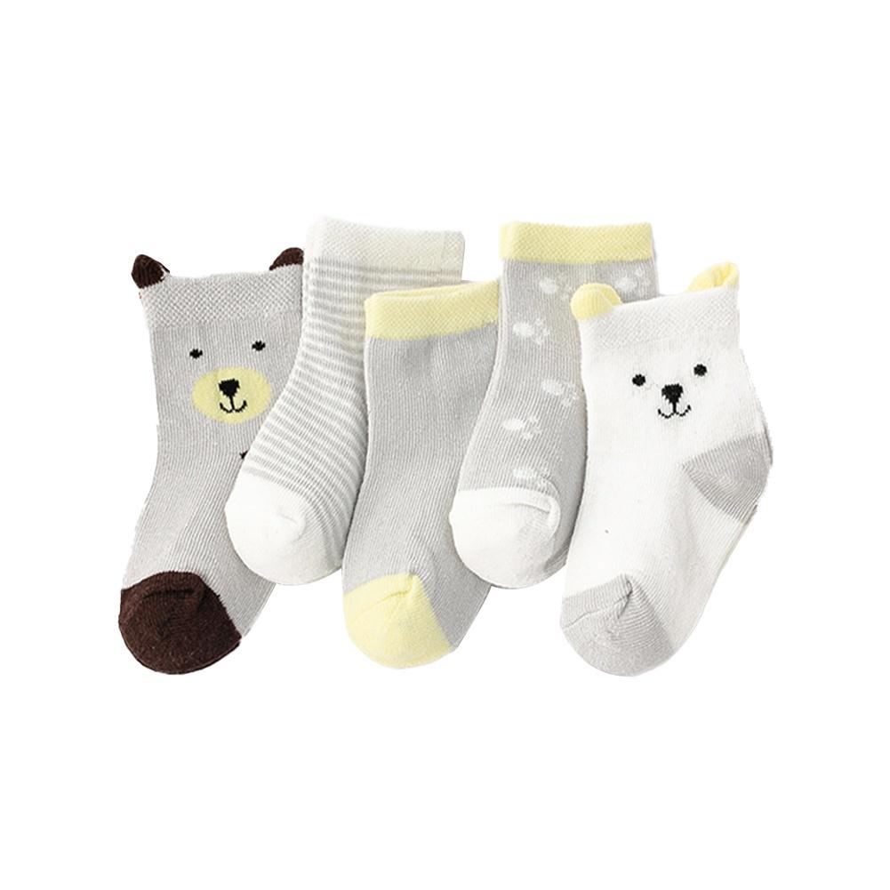 Set 5 đôi tất cotton mềm cho bé sơ sinh 0-6 tuổi