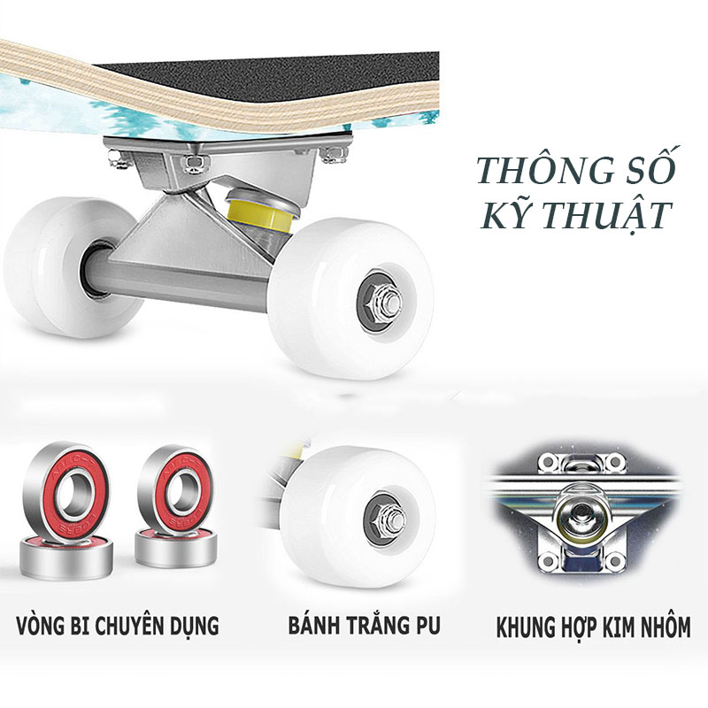 Ván trượt thể thao mặt đen nhám chống trơn trượt