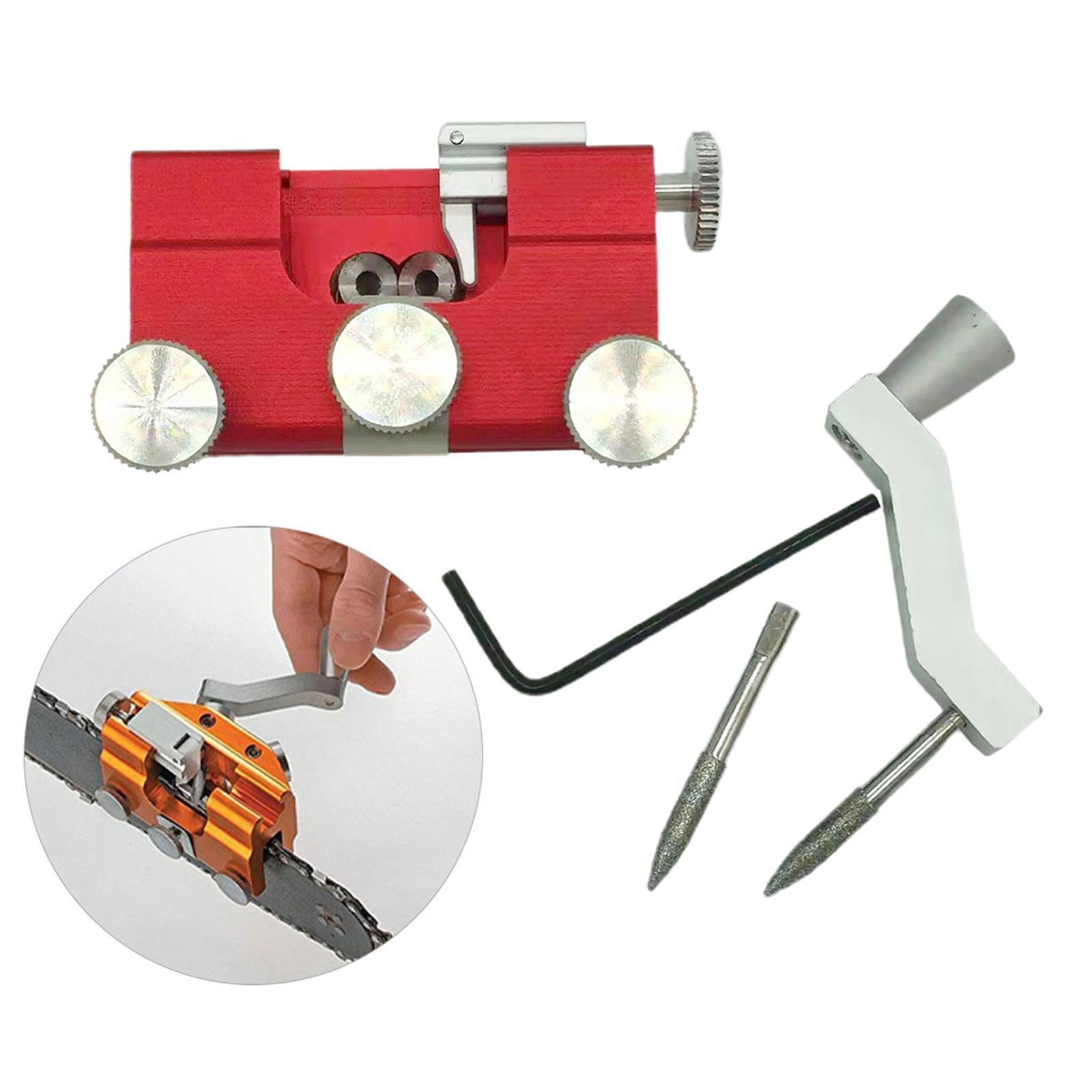 2 Set Manual Chainsaw Sharpener Kit with 2x Grinding Head for Chainsaw