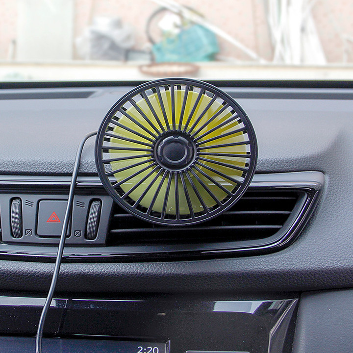 Quạt máy đơn mini dùng cho gắn taplo và kính xe ô tô, bàn làm việc F403