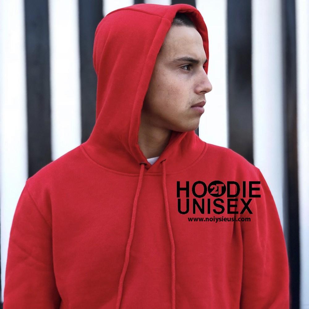 Áo hoodie unisex 2T Store 3 gam màu đỏ