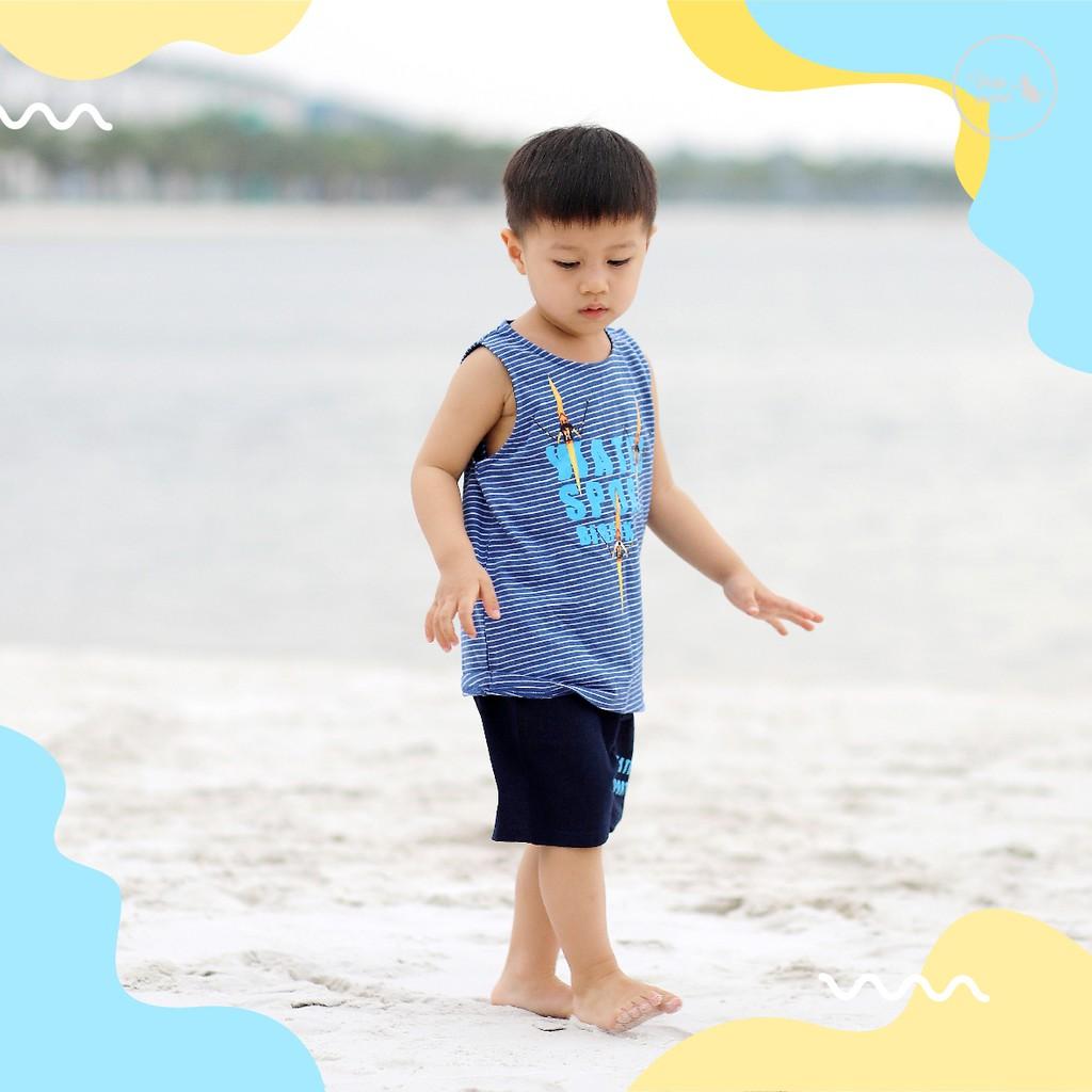 Bộ Cotton Bé Trai Bigfox Size Đại, Bộ Ba Lỗ Trẻ Em Mùa Hè Chất Cotton In Hình WATER SPORT 3-11