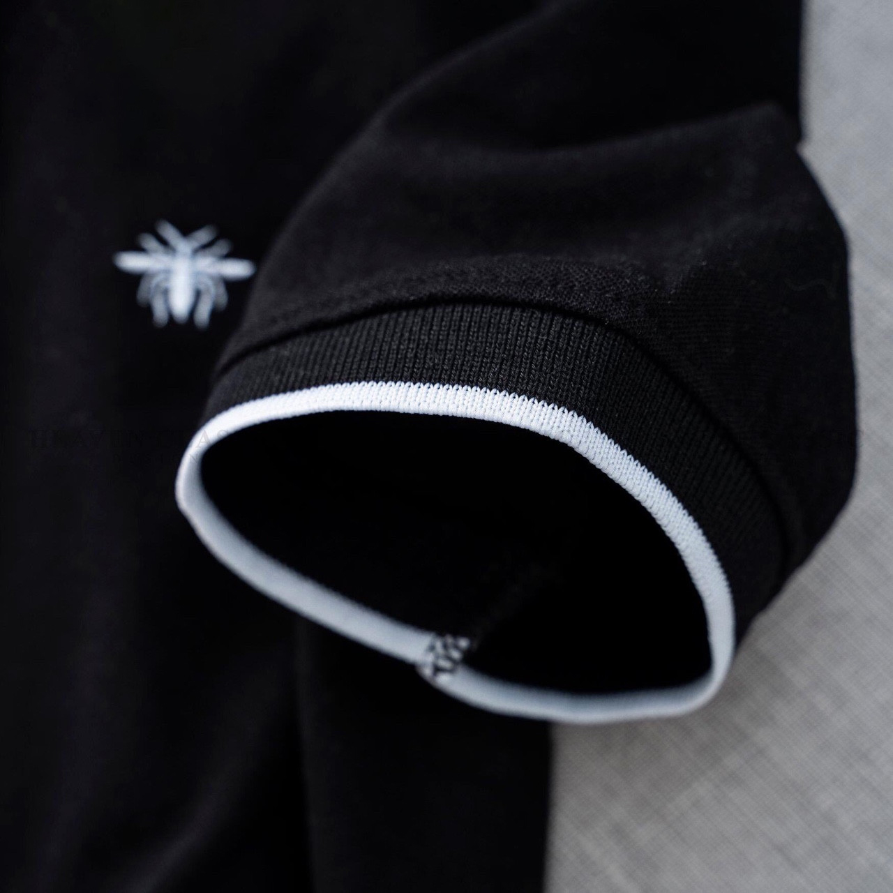Hình ảnh Áo Polo nam có cổ ngắn tay Hamino màu trắng đen vải thun cotton co giãn form basic cao cấp đẹp VNXK