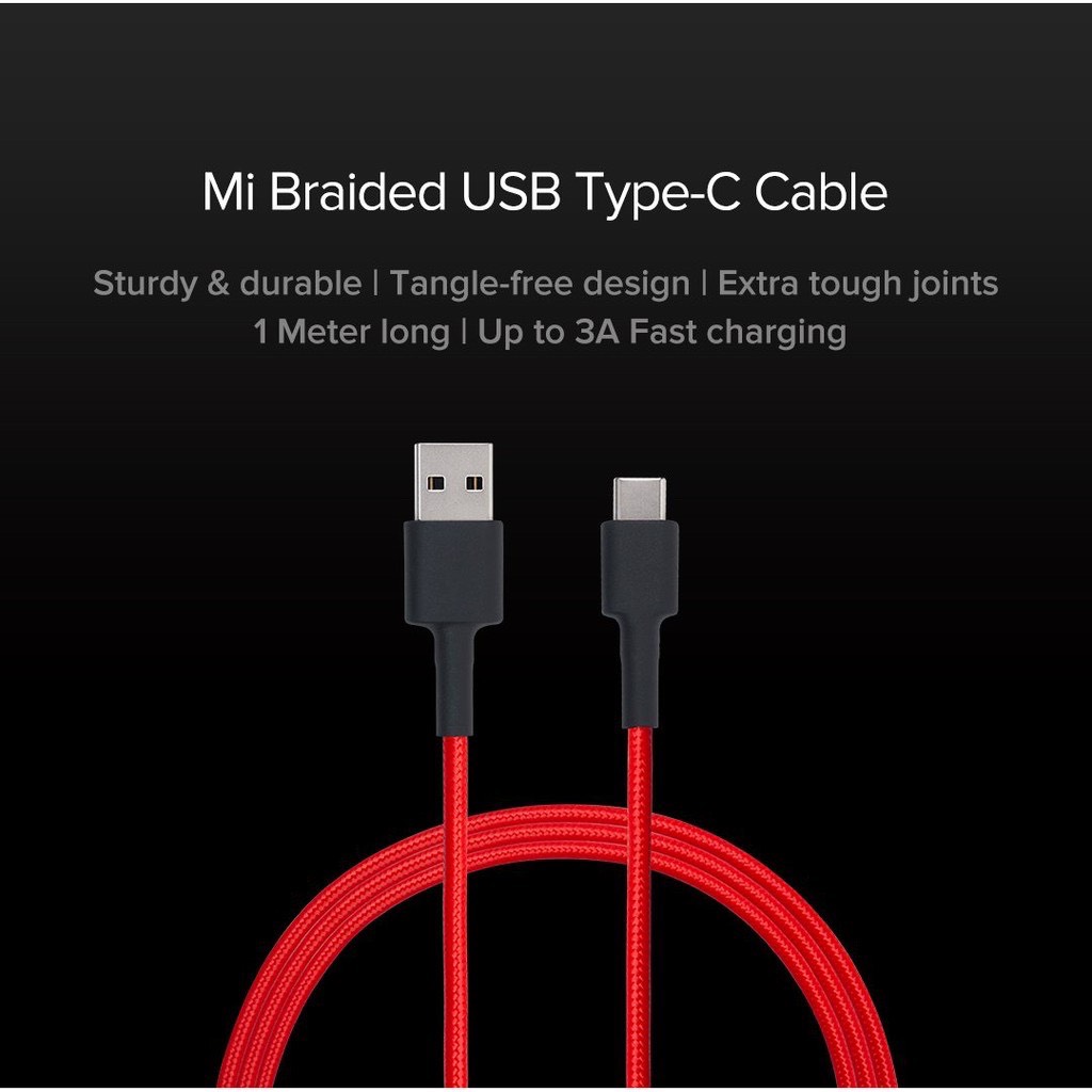 Cáp USB Type-C Xiaomi / Mi Type-C Braided Cable - Hàng Nhập Khẩu