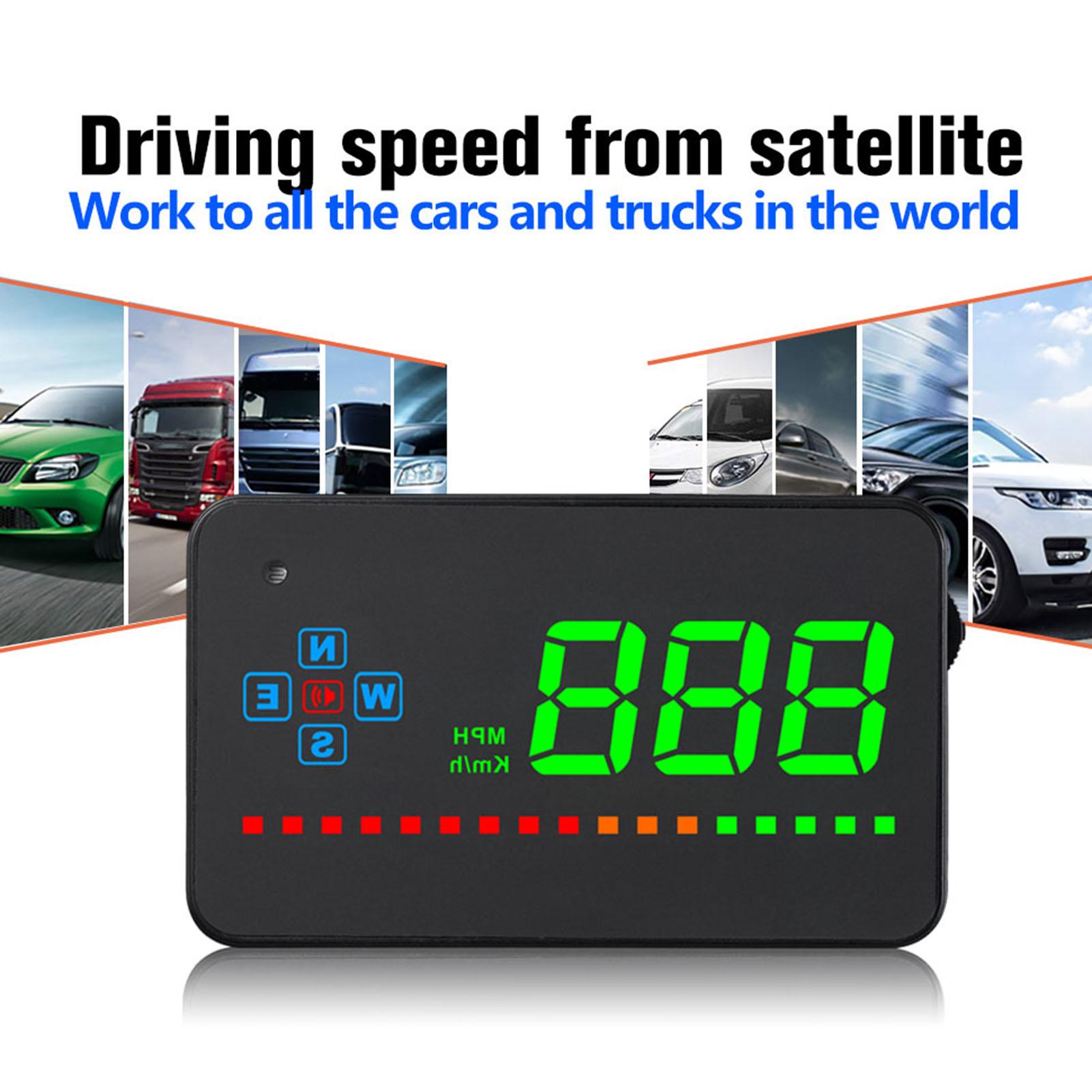 Universal HUD Head Up Display GPS Digital Speedometer with MPH for Cars Odometer Speed
