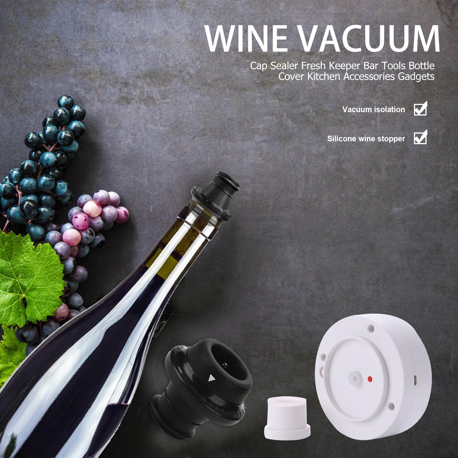 Intelligent Vacuum Fresh Box Bottle Cap Sealer Storage Bag Vacuum Pumping Fresh Keeper Wine Saver Electric Wine Stopper