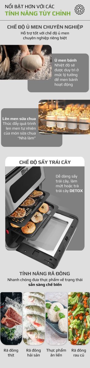 Nồi Chiên Không Dầu OLIVO AF12 - 8 Chức Năng - Dung Tích 12L - Công Suất 1800W - Thương Hiệu Mỹ