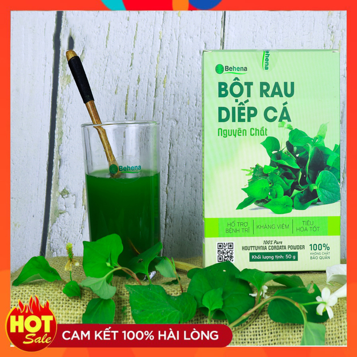 Bột Diếp Cá Nguyên Chất Sấy Lạnh Behena -Công Nghệ Sấy Lạnh-Nghiền Mịn Bằng Cối Đá-Hỗ Trợ Bệnh Tr.ĩ-Ngừa Táo Bón