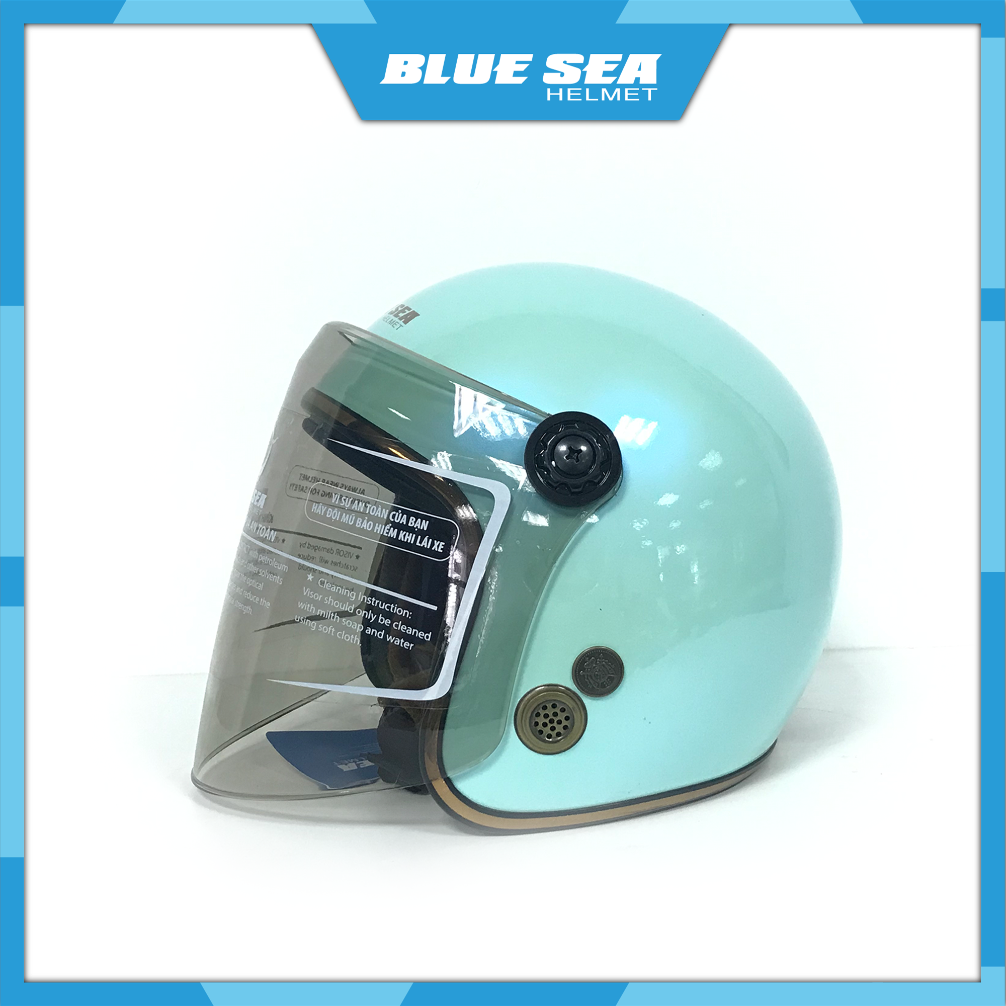 Mũ Bảo Hiểm 3/4 - Blue Sea A100K - Có Kính Chắn Gió Cao Cấp - Chính hãng