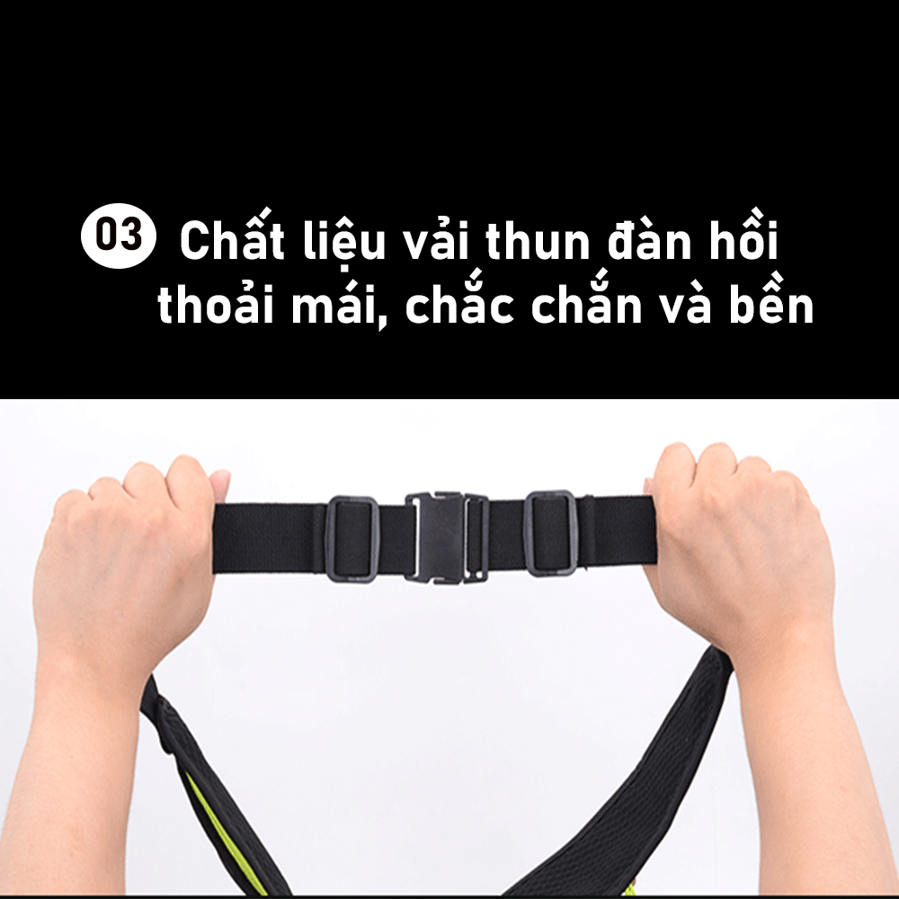 Túi đeo chạy bộ, túi đeo hông, đeo bụng dành cho nam nữ phong cách thể thao chất liệu chống thấm nước