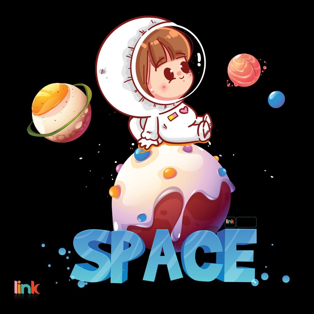 Áo form rộng nữ SPACE CUTE tay lỡ unisex