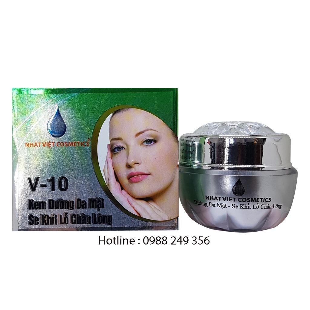 KEM DƯỠNG DA MẶT SE KHÍT LỖ CHÂN LÔNG NGỌC TRAI ĐEN SỮA ONG CHÚA V10 NHẬT VIỆT COSMETICS 10G -16G