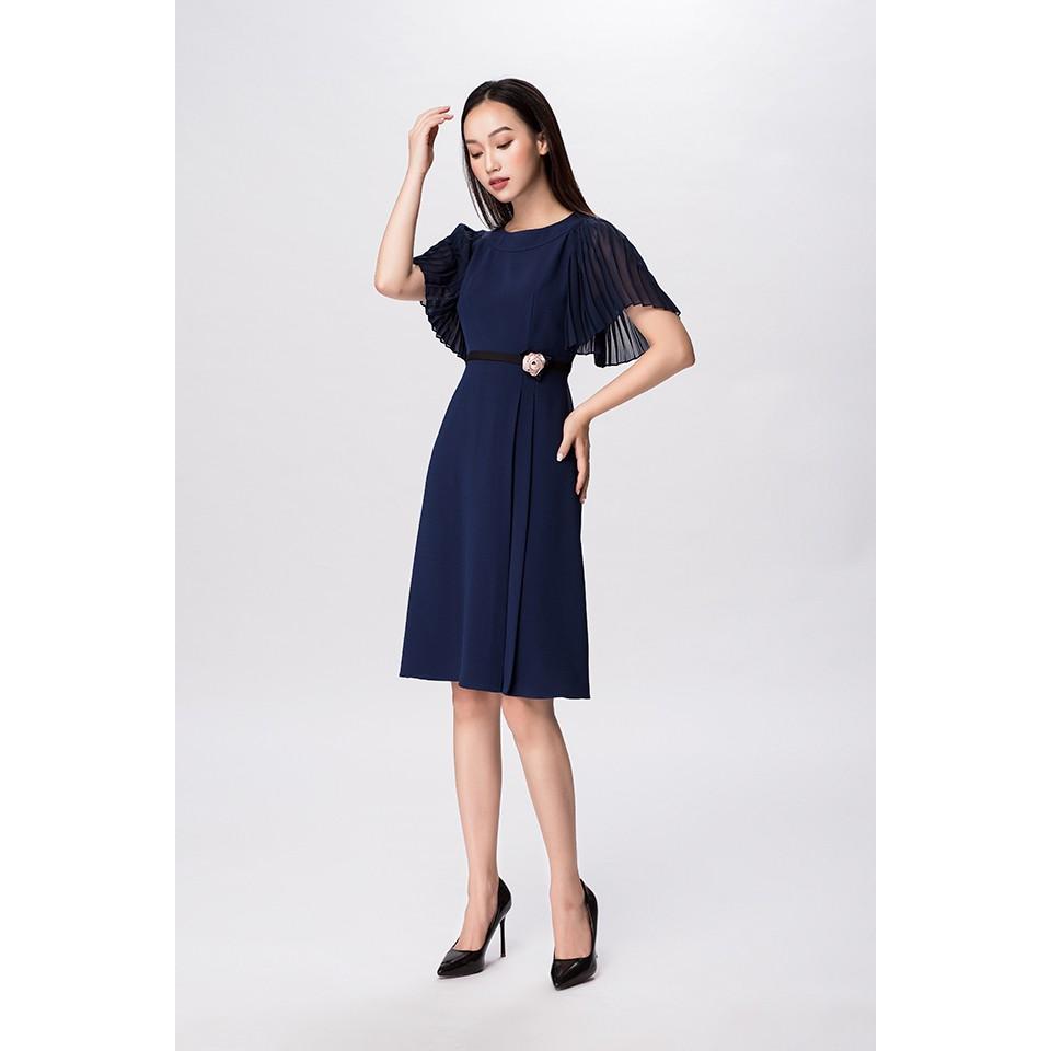 Đầm chân A xếp ly - D020084C