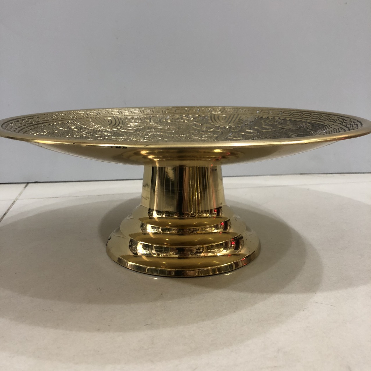 Đĩa đựng trái cây thờ cúng bằng đồng dk 30cm