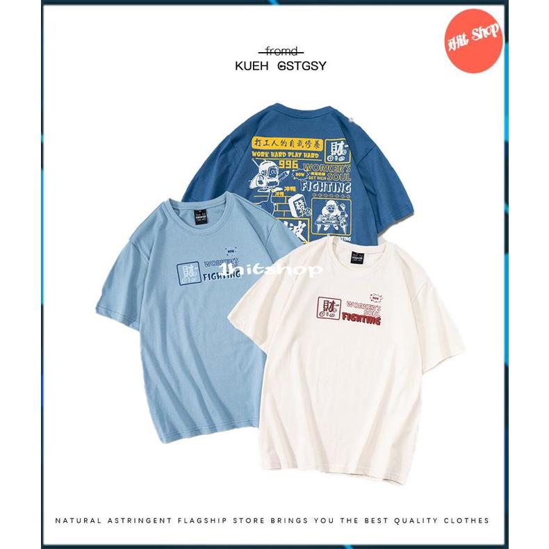 Áo phông nam nữ 1HITSHOP UNISEX Áo Thun Tay Ngắn Hoạ Tiết In Phong Cách Ulzzang Hàn Quốc cotton mát hút mồ hôi