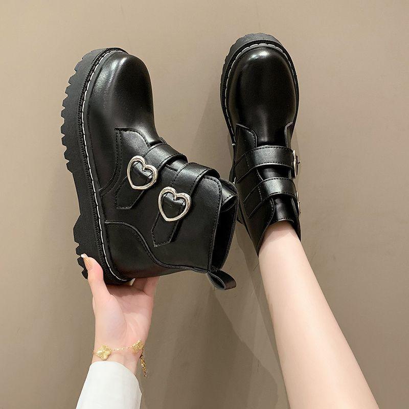 Giày Bốt Martin Cổ Thấp Mẫu Mới 2022 Phong Cách Anh Quốc Thời Trang Thu Đông Cho Nữ