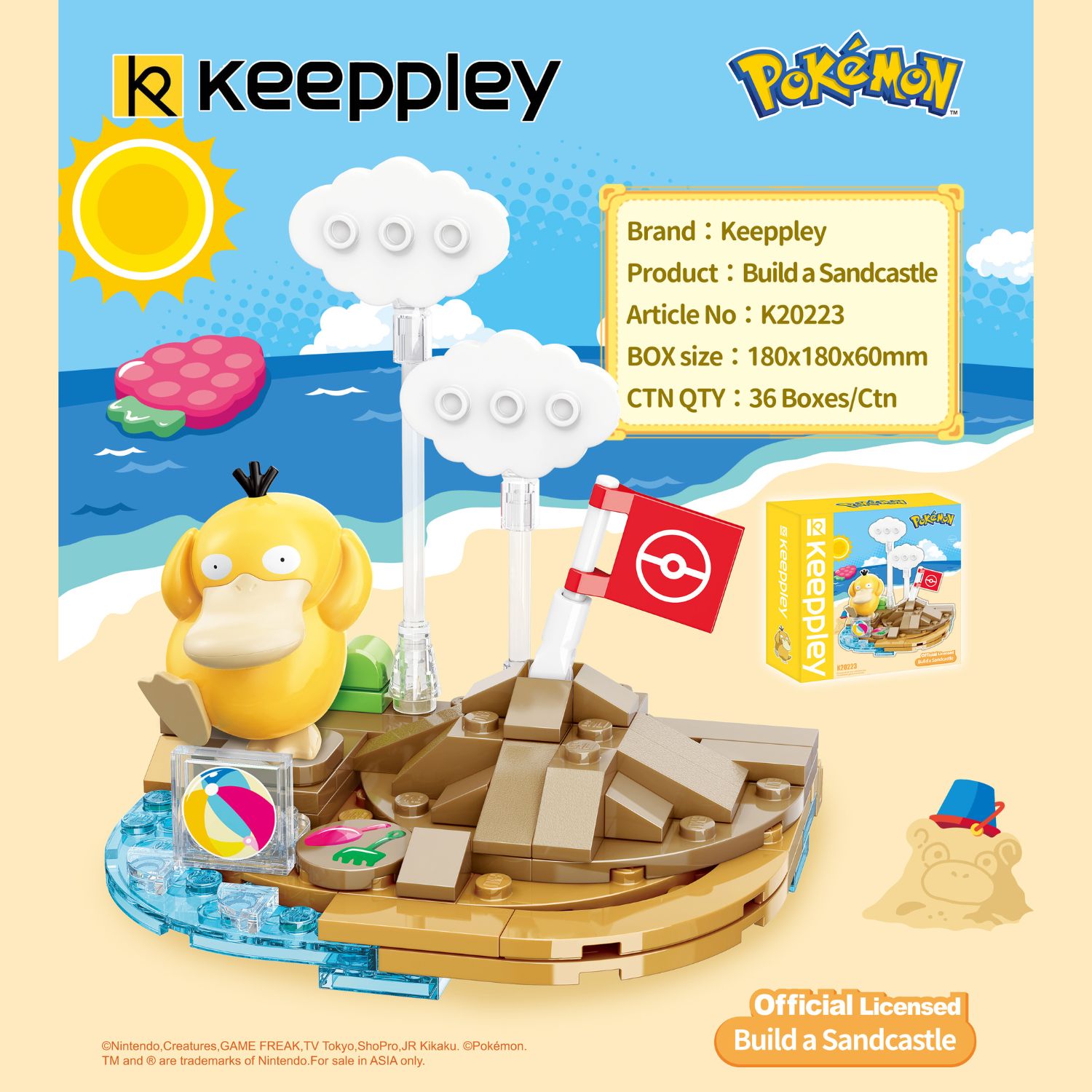 Đồ Chơi Lắp Ráp KEEPPLEY Pokemon - Build a Sandcastle K20223 Building Block - Herbie Toys