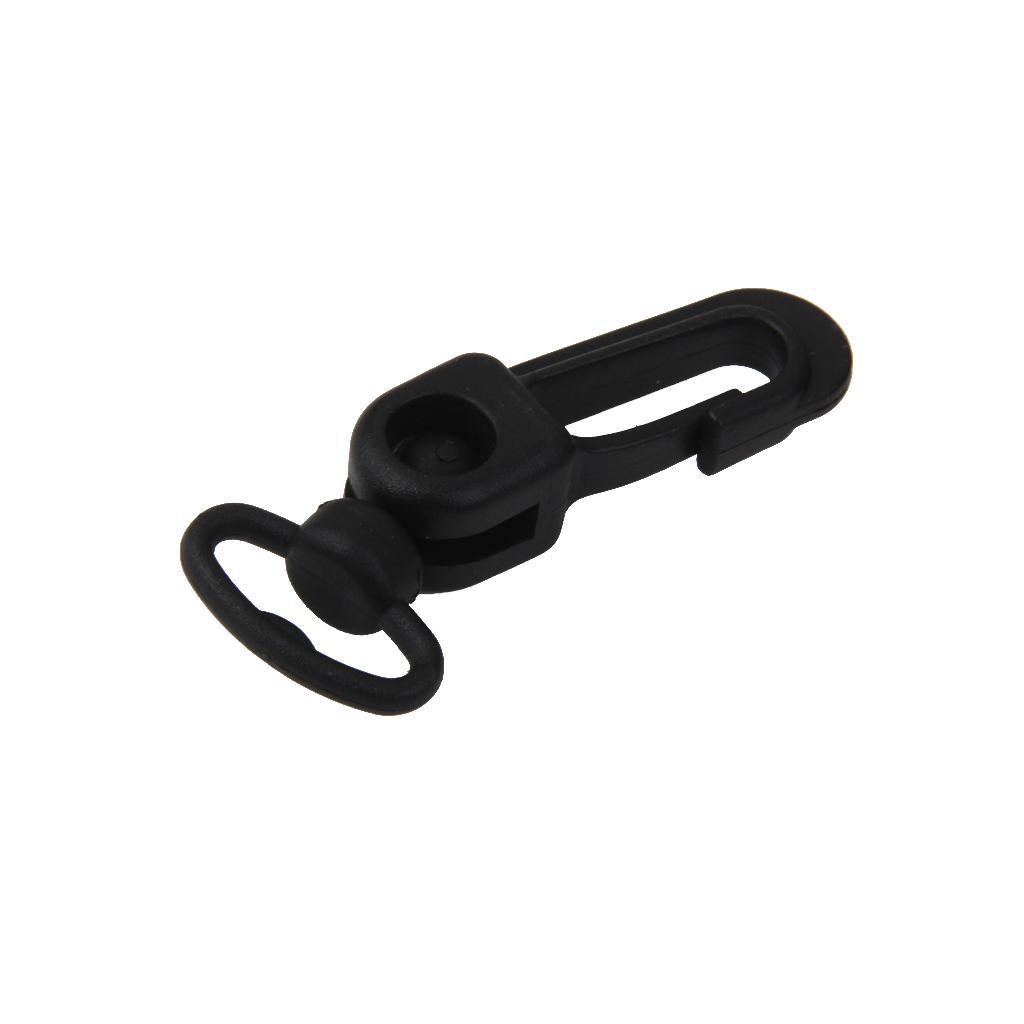 5pcs Rotatable Plastic Snap Clip Carabiners Hanging Hooks Keychain - Black