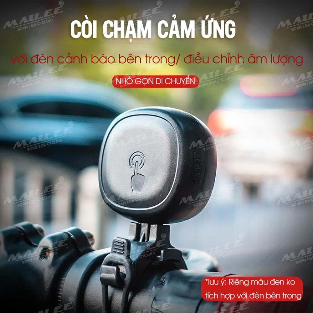 Còi Chuông Xe Đạp USB Cảm Ứng Có Đèn Bên Trong LD-69 Chống Nước Âm Thanh 90-110dB pin 300mAh Mai Lee