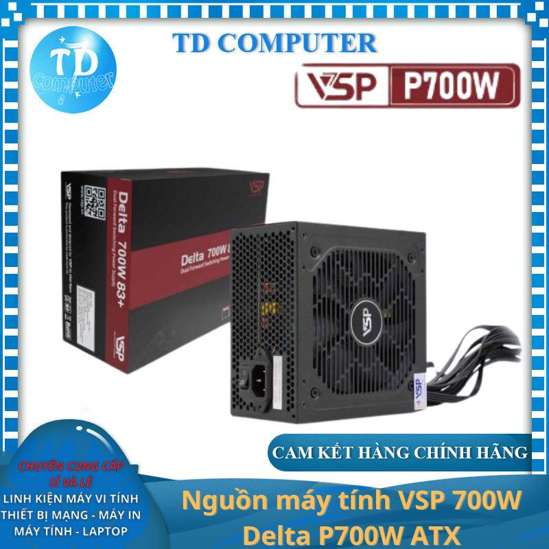 Nguồn máy tính VSP 700W Delta P700W ATX Công suất thực - Hàng chính hãng VSP phân phối