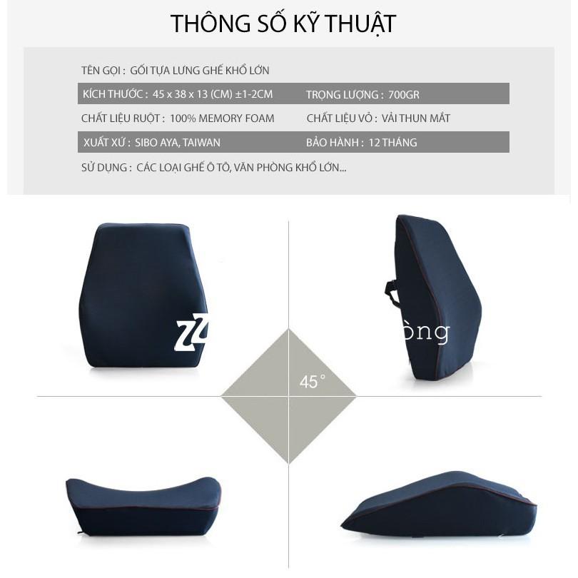 BẢO HÀNH 3 NĂM - Gối Tựa Lưng Kê Cổ Ô Tô Cao Su Non ZURI PILLOW - BL200 Chống Đau Mỏi Lưng, Đau Cột Sống