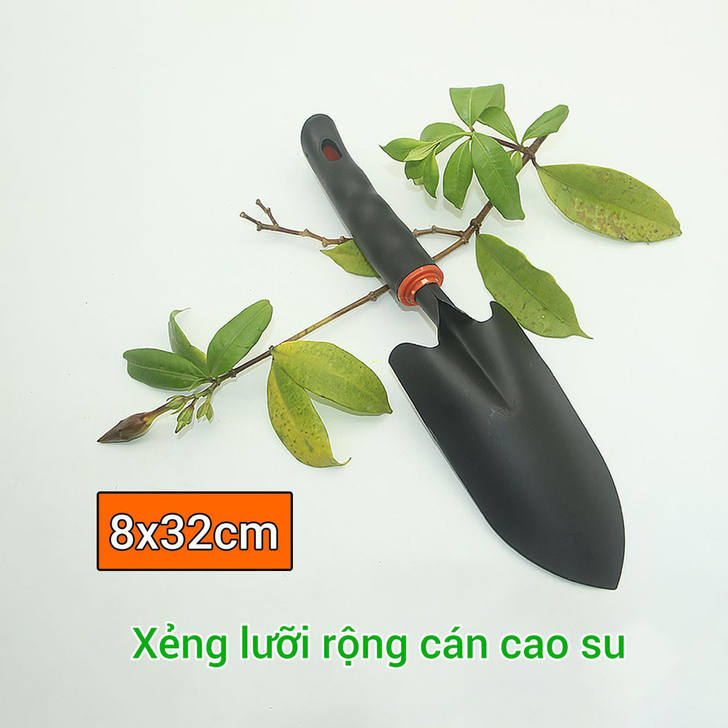 Xẻng Làm Vườn/ Xúc Đất/ Nhổ Cổ-Cán Cao Su, Gọn Nhẹ Tiện Dụng