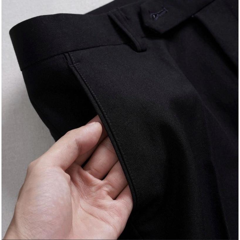 ( Sale 30%)Quần tây nam màu đen mix kẹp vuông phom hàn chuẩn, chất vải chéo cao cấp dáng ôm body.quần tây rẻ, bền