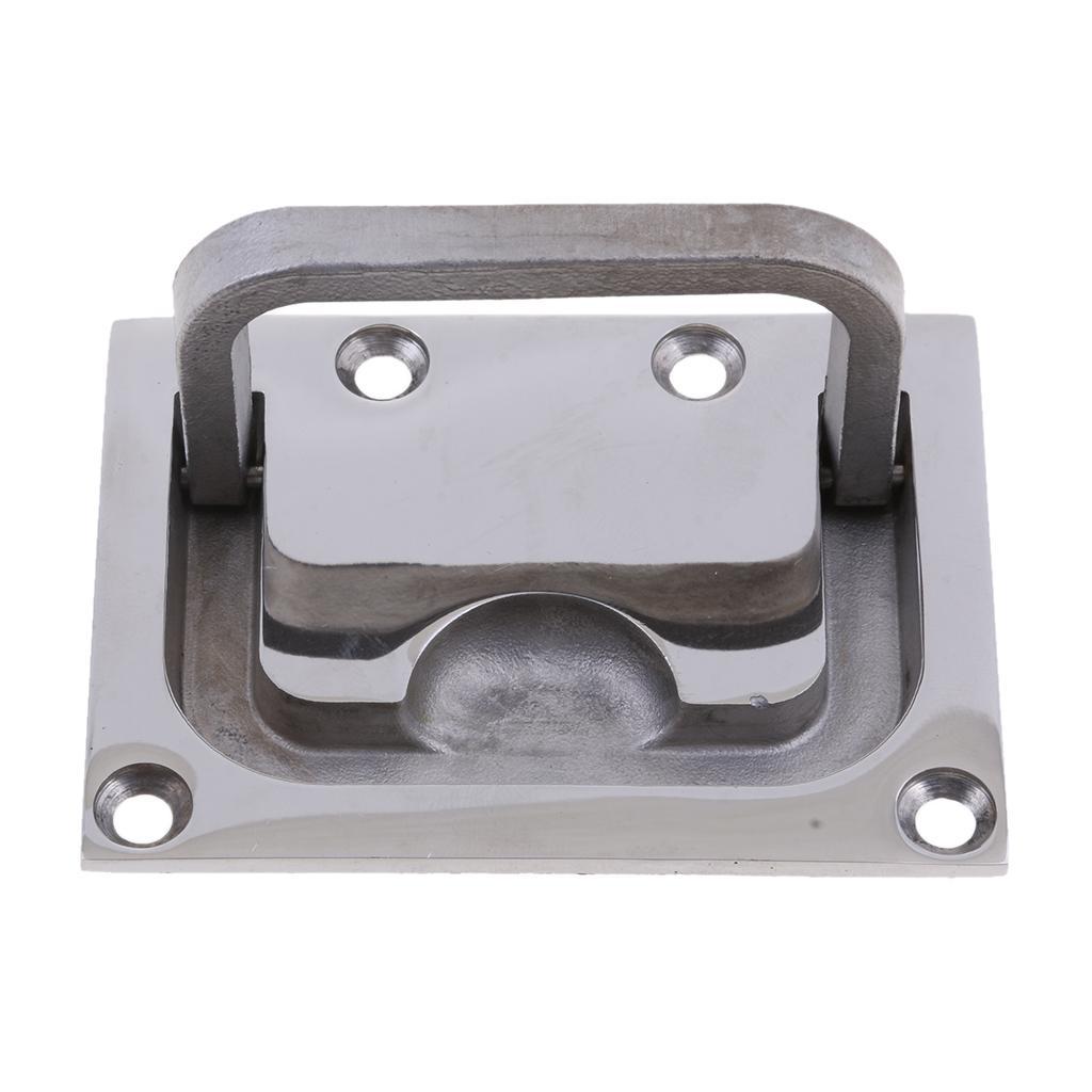 2pcs Marine Stainless Steel Flush Pull Handle Boat Hatch Lift 76 X 56mm